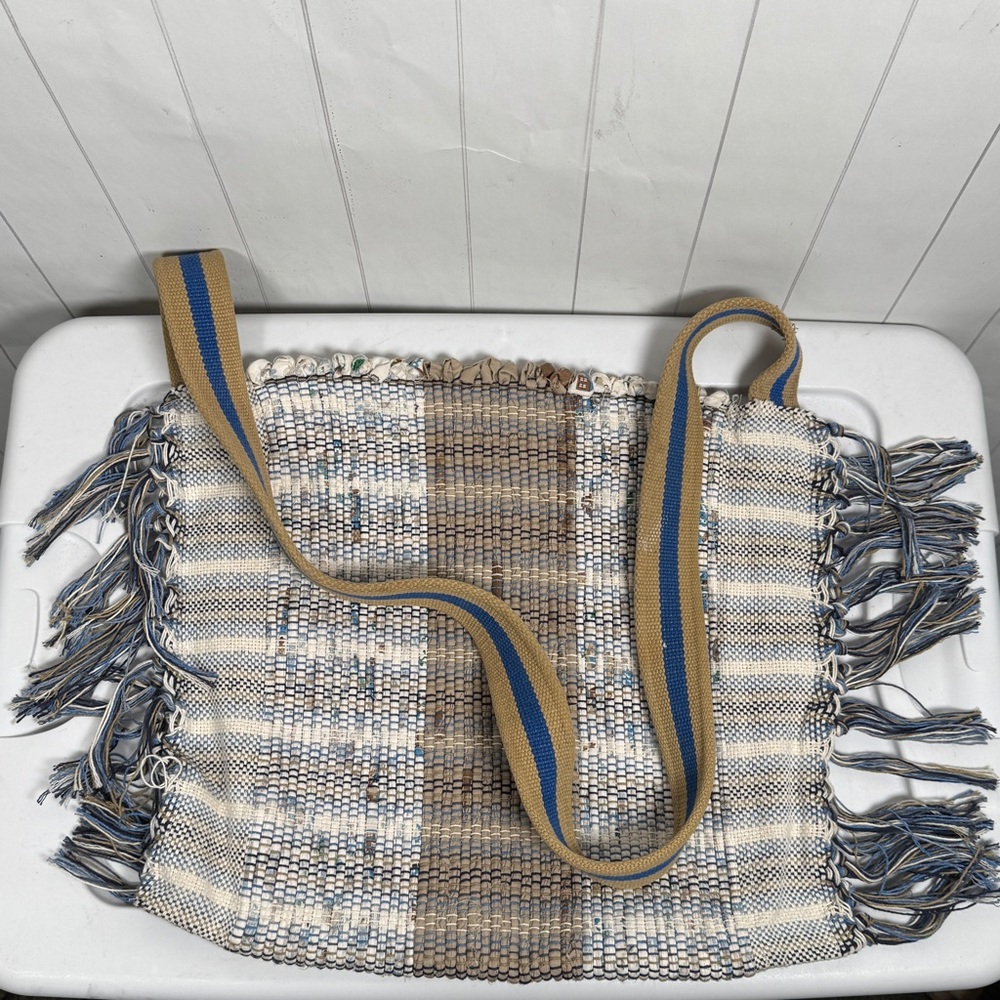 Woven Tapestry Fringe Crossbody Purse / Travel‎ Book Bag Boho Hipster Casual